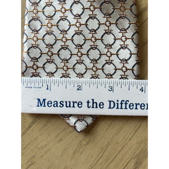 ROBERT TALBOTT Silk Tie best of class Geometric Circles Chain-link 90s Shiny Y2K - Picture 9 of 9